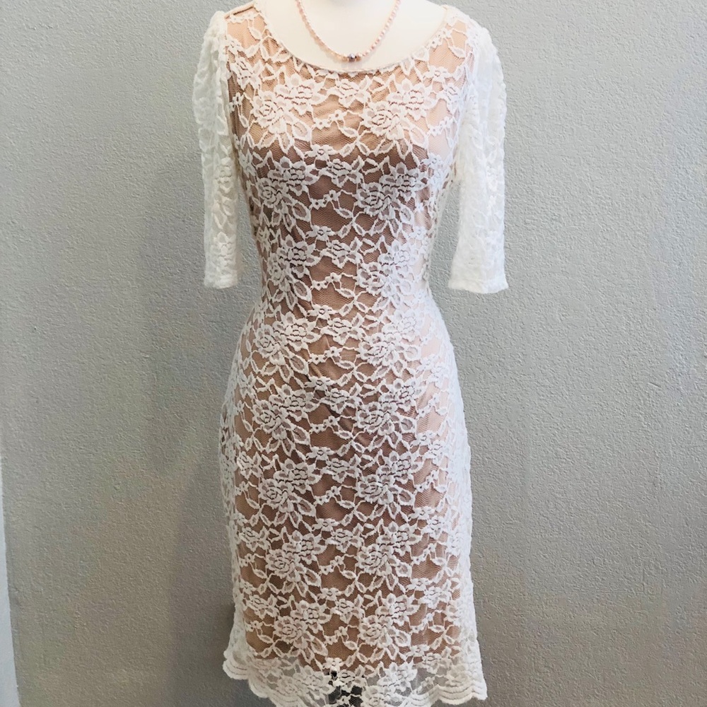 Super cute white lace dress!